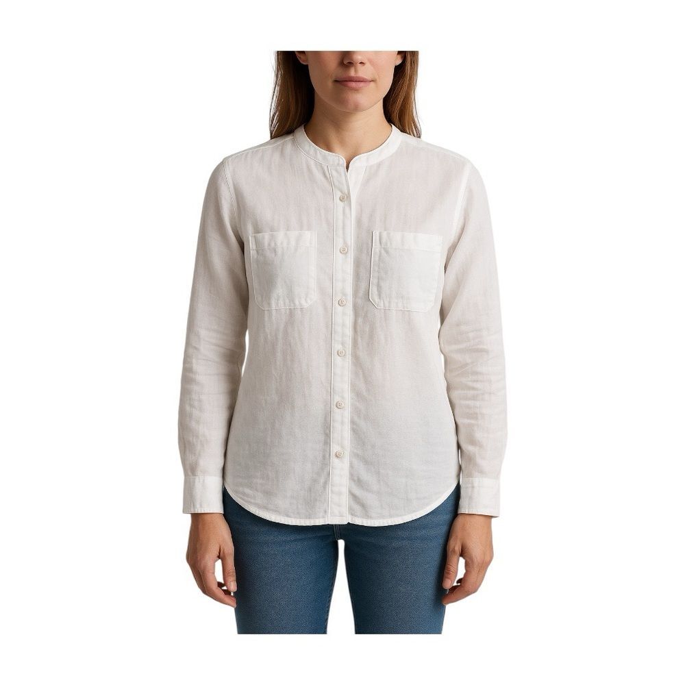 Lands' End White linen shirt tunic Sz M (10-12)